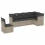 Garden sofa set 6 pieces and gray synthetic rattan cushions by , Garden sets - Ref: Foro24-3217702, Price: 428,40 €, Discount: %