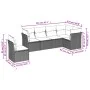 Garden sofa set 6 pieces and gray synthetic rattan cushions by , Garden sets - Ref: Foro24-3217702, Price: 428,40 €, Discount: %