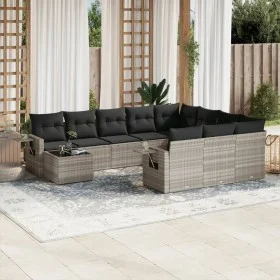 Gartensofagarnitur 11-teilig mit grauen Polstern aus synthetischem Rattan von , Gartensets - Ref: Foro24-3220731, Preis: 739,...