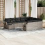 Garden sofa set 11 pieces and gray synthetic rattan cushions by , Garden sets - Ref: Foro24-3220731, Price: 753,66 €, Discoun...