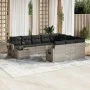 Garden sofa set 11 pieces and gray synthetic rattan cushions by , Garden sets - Ref: Foro24-3220731, Price: 739,99 €, Discoun...