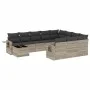 Garden sofa set 11 pieces and gray synthetic rattan cushions by , Garden sets - Ref: Foro24-3220731, Price: 739,99 €, Discoun...