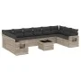 Gartensofagarnitur 11-teilig mit grauen Polstern aus synthetischem Rattan von , Gartensets - Ref: Foro24-3220681, Preis: 739,...