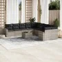 Gartensofagarnitur 11-teilig mit grauen Polstern aus synthetischem Rattan von , Gartensets - Ref: Foro24-3219512, Preis: 747,...
