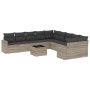 Garden sofa set 11 pieces and gray synthetic rattan cushions by , Garden sets - Ref: Foro24-3219512, Price: 721,99 €, Discoun...