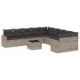 Garden sofa set 11 pieces and gray synthetic rattan cushions by , Garden sets - Ref: Foro24-3219512, Price: 735,06 €, Discoun...