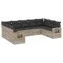 Garden furniture set 9 pieces and light gray synthetic rattan cushions by , Garden sets - Ref: Foro24-3220601, Price: 621,89 ...