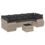 Set de sofás de jardín 8 pzas y cojines ratán sintético gris de , Conjuntos de jardín - Ref: Foro24-3221141, Precio: 569,64 €