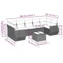 Garden sofa set 8 pieces and gray synthetic rattan cushions by , Garden sets - Ref: Foro24-3221141, Price: 580,81 €, Discount: %