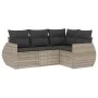 Garden sofa set 4 pieces with gray synthetic rattan cushions by , Garden sets - Ref: Foro24-3253649, Price: 332,19 €, Discoun...