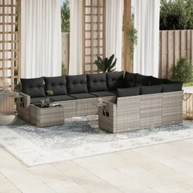 Gartensofagarnitur 11-teilig mit grauen Polstern aus synthetischem Rattan von , Gartensets - Ref: Foro24-3253069, Preis: 759,...