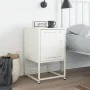 White steel bedside table 36x39x60.5 cm by , Nightstands - Ref: Foro24-846456, Price: 40,62 €, Discount: %