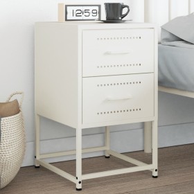 White steel bedside table 36x39x60.5 cm by , Nightstands - Ref: Foro24-846468, Price: 62,40 €, Discount: %