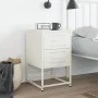 Mesita de noche de acero blanco 36x39x60,5 cm de , Mesitas de noche - Ref: Foro24-846468, Precio: 52,45 €, Descuento: %