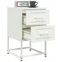 Mesita de noche de acero blanco 36x39x60,5 cm de , Mesitas de noche - Ref: Foro24-846468, Precio: 52,45 €, Descuento: %