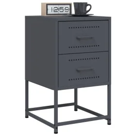 Bedside tables 2 units anthracite gray steel 36x39x60.5 cm by , Nightstands - Ref: Foro24-846463, Price: 93,33 €, Discount: %