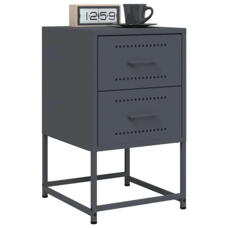 Bedside tables 2 units anthracite gray steel 36x39x60.5 cm by , Nightstands - Ref: Foro24-846463, Price: 93,33 €, Discount: %