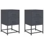 Bedside tables 2 units anthracite gray steel 36x39x60.5 cm by , Nightstands - Ref: Foro24-846463, Price: 93,33 €, Discount: %