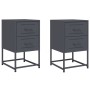 Nachttische, 2 Stück, anthrazitgraues Stahl, 36x39x60,5 cm. von , Nachttische - Ref: Foro24-846463, Preis: 94,16 €, Rabatt: %