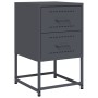 Bedside tables 2 units anthracite gray steel 36x39x60.5 cm by , Nightstands - Ref: Foro24-846463, Price: 94,16 €, Discount: %