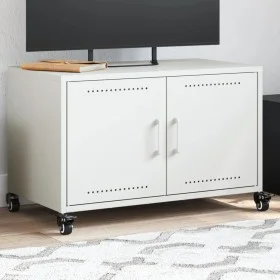 TV-Möbel aus kaltgewalztem Stahl in Weiß, 68x39x43,5 cm. von , TV-Möbel - Ref: Foro24-846643, Preis: 65,57 €, Rabatt: %