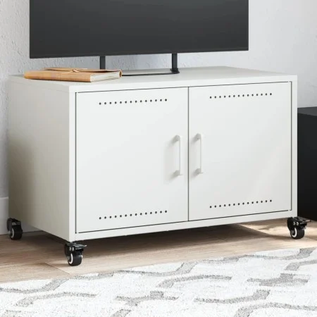 TV-Möbel aus kaltgewalztem Stahl in Weiß, 68x39x43,5 cm. von , TV-Möbel - Ref: Foro24-846643, Preis: 65,57 €, Rabatt: %