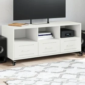 TV-Möbel aus kaltgewalztem Stahl in Weiß 100,5x39x43,5 cm von , TV-Möbel - Ref: Foro24-846697, Preis: 116,44 €, Rabatt: %