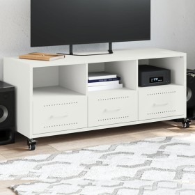 TV-Möbel aus kaltgewalztem Stahl in Weiß 100,5x39x43,5 cm von , TV-Möbel - Ref: Foro24-846697, Preis: 118,00 €, Rabatt: %