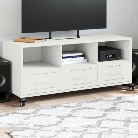 TV-Möbel aus kaltgewalztem Stahl in Weiß 100,5x39x43,5 cm von , TV-Möbel - Ref: Foro24-846697, Preis: 118,00 €, Rabatt: %