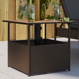 Hollow PE brown rattan garden table with umbrella 55x55x46.5 cm by , Garden tables - Ref: Foro24-364118, Price: 70,57 €, Disc...