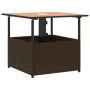 Hollow PE brown rattan garden table with umbrella 55x55x46.5 cm by , Garden tables - Ref: Foro24-364118, Price: 70,57 €, Disc...