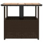 Hollow PE brown rattan garden table with umbrella 55x55x46.5 cm by , Garden tables - Ref: Foro24-364118, Price: 70,57 €, Disc...