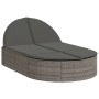 Double sun lounger with gray synthetic rattan cushions by , Loungers - Ref: Foro24-368648, Price: 270,35 €, Discount: %
