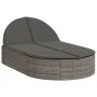 Double sun lounger with gray synthetic rattan cushions by , Loungers - Ref: Foro24-368648, Price: 265,96 €, Discount: %