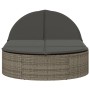 Double sun lounger with gray synthetic rattan cushions by , Loungers - Ref: Foro24-368648, Price: 270,35 €, Discount: %