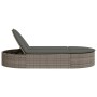 Double sun lounger with gray synthetic rattan cushions by , Loungers - Ref: Foro24-368648, Price: 270,35 €, Discount: %