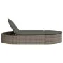 Double sun lounger with gray synthetic rattan cushions by , Loungers - Ref: Foro24-368648, Price: 265,96 €, Discount: %