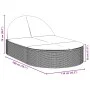 Double sun lounger with gray synthetic rattan cushions by , Loungers - Ref: Foro24-368648, Price: 265,96 €, Discount: %