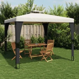 Pavillon mit doppeltem Dach, cremefarben aus Stahl, 2,98x2,98 m. von , Zelte und Pavillons - Ref: Foro24-368440, Preis: 301,5...