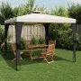 Cenador con doble techo acero crema 2,98x2,98 m de , Carpas y cenadores - Ref: Foro24-368440, Precio: 301,47 €, Descuento: %