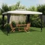 Gazebo with double cream fabric roof 3.98x2.98 m by , Tents and gazebos - Ref: Foro24-368442, Price: 317,73 €, Discount: %