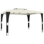 Cenador con doble techo tela crema 3,98x2,98 m de , Carpas y cenadores - Ref: Foro24-368442, Precio: 267,71 €, Descuento: %