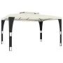 Gazebo with double cream fabric roof 3.98x2.98 m by , Tents and gazebos - Ref: Foro24-368442, Price: 317,73 €, Discount: %