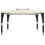 Gazebo with double cream fabric roof 3.98x2.98 m by , Tents and gazebos - Ref: Foro24-368442, Price: 317,73 €, Discount: %