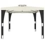 Gazebo with double cream fabric roof 3.98x2.98 m by , Tents and gazebos - Ref: Foro24-368442, Price: 317,73 €, Discount: %