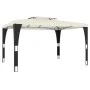 Gazebo with double cream fabric roof 3.98x2.98 m by , Tents and gazebos - Ref: Foro24-368442, Price: 317,73 €, Discount: %