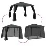 Cenador doble techo paredes malla acero antracita 2,93x2,93 m de , Carpas y cenadores - Ref: Foro24-368449, Precio: 243,48 €,...
