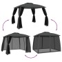 Double-roof gazebo with anthracite steel mesh walls, 2.93x2.93 m by , Tents and gazebos - Ref: Foro24-368449, Price: 258,01 €...