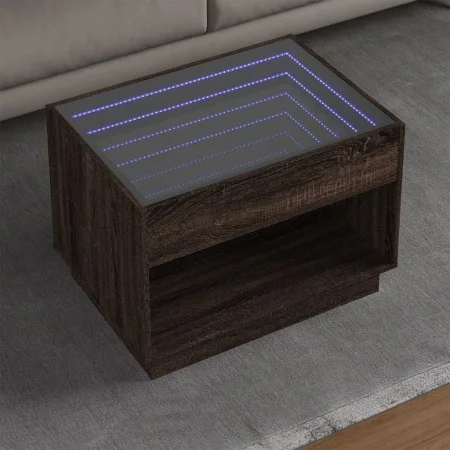 Coffee table with Infinity LED brown oak 70x50x50 cm by , Coffee table - Ref: Foro24-847664, Price: 101,74 €, Discount: %