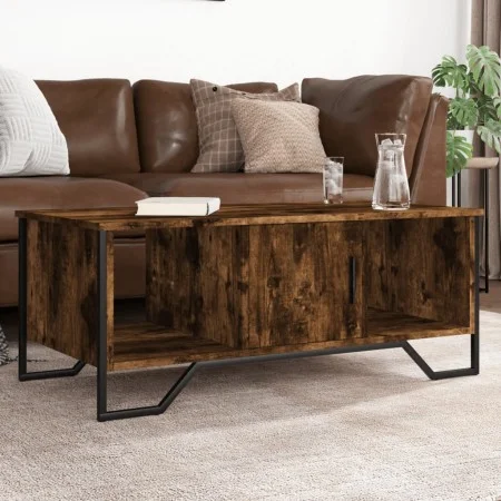 Engineered wood smoked oak coffee table 100x51x40 cm by , Coffee table - Ref: Foro24-848491, Price: 57,60 €, Discount: %
